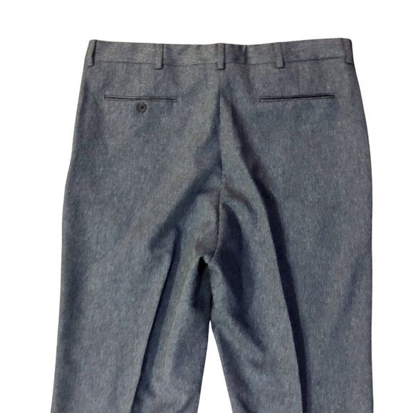 Vintage Pants Mens W38 I30 Used Blue Full Fit 38x30 Perma-Press - Picture 6 of 10